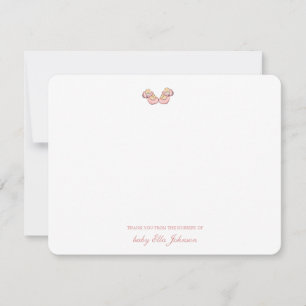 Tarjeta De Agradecimiento Chica de bootia de bebé rosado