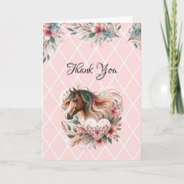 Tarjeta De Agradecimiento Chica de caballos Cumpleaños