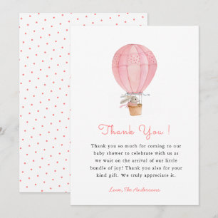 Tarjeta De Agradecimiento Chica de conejo Ducha de bebé Gracias