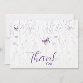 Tarjeta De Agradecimiento Chica de flores silvestres Boho Butterfly Baby Sho