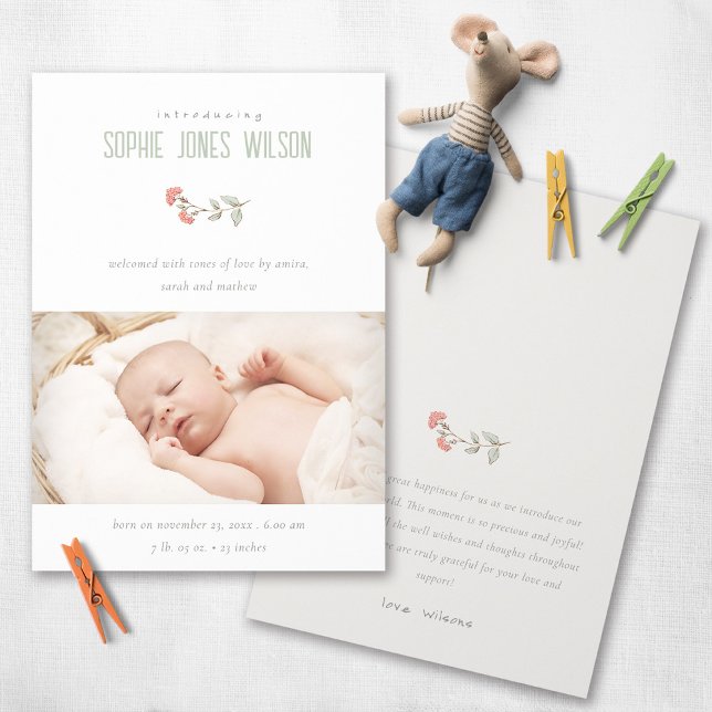 Tarjeta De Agradecimiento Chica de fotografía floral Cute Peach (Subido por el creador)