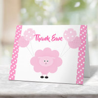 Chica de globos de cordero rosa Baby Shower dulce