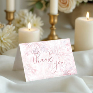 Tarjeta De Agradecimiento Chica de invierno Baby Shower copo de nieve rosa