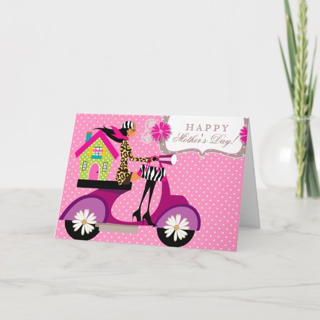 Tarjeta De Agradecimiento Chica de la Casa Real Scooter Gracias Daisy (Anverso)