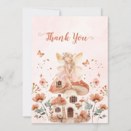 Tarjeta De Agradecimiento Chica de la ducha de bebé del bosque encantado de 