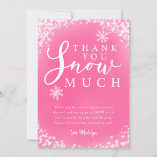 Tarjeta De Agradecimiento Chica de la fiesta de cumpleaños de invierno graci