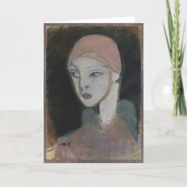 Tarjeta De Agradecimiento Chica de la isla, Schjerfbeck