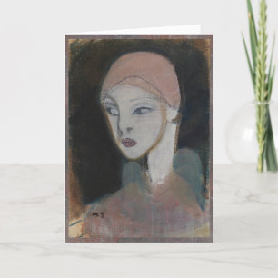 Tarjeta De Agradecimiento Chica de la isla, Schjerfbeck