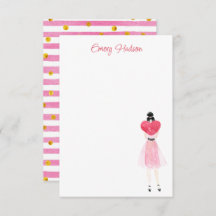 Chica de la moda del corazón acuarela