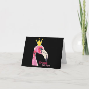Tarjeta De Agradecimiento Chica de la Princesa de Cumpleaños Flamingo   Flam