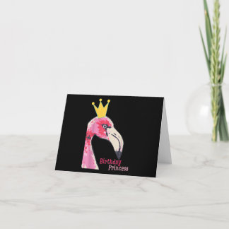 Tarjeta De Agradecimiento Chica de la Princesa de Cumpleaños Flamingo | Flam