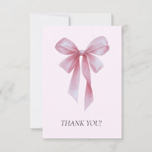 Tarjeta De Agradecimiento Chica de lazo rosa suave Baby Shower