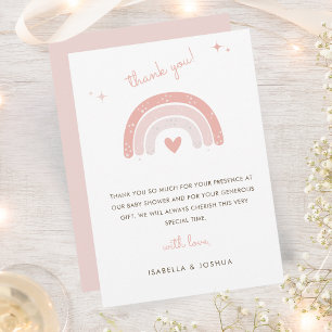 Tarjeta De Agradecimiento Chica de lluvia de estrellas de acuarela arcoíris 