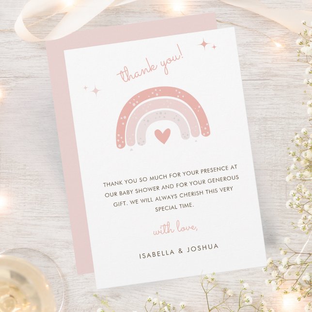 Tarjeta De Agradecimiento Chica de lluvia de estrellas de acuarela arcoíris  (Subido por el creador)