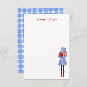 Tarjeta De Agradecimiento Chica de moda acuarela personalizado