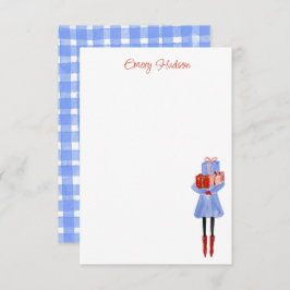 Tarjeta De Agradecimiento Chica de moda en acuarela personalizada