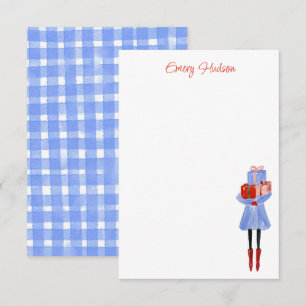 Tarjeta De Agradecimiento Chica de moda en acuarela personalizada