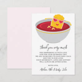 Tarjeta De Agradecimiento Chica De Nugget De Pollo De Nugget De Pequeña Cuid