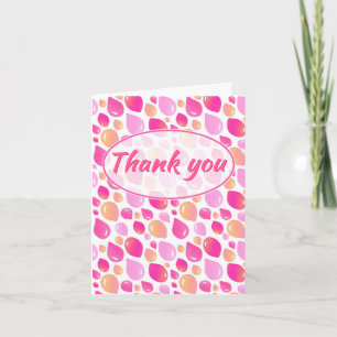 Tarjeta De Agradecimiento Chica de Patrón de Globo Rosa Baby Shower