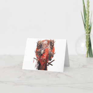 Tarjeta De Agradecimiento Chica de Samurai
