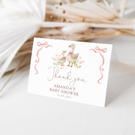 Tarjeta De Agradecimiento Chica de Silly Goose Baby Shower