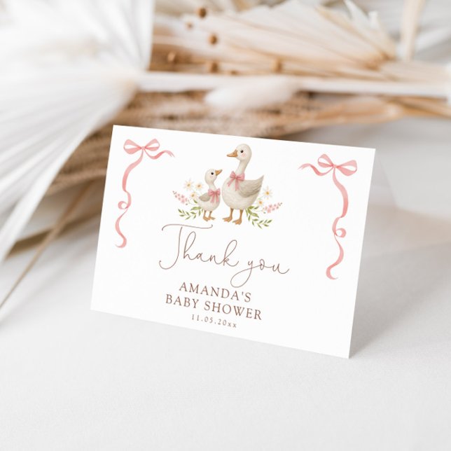 Tarjeta De Agradecimiento Chica de Silly Goose Baby Shower (Subido por el creador)