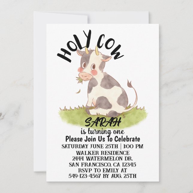 Tarjeta De Agradecimiento Chica De Vacas Sagradas Está Cumpliendo Una Tarjet (Anverso)