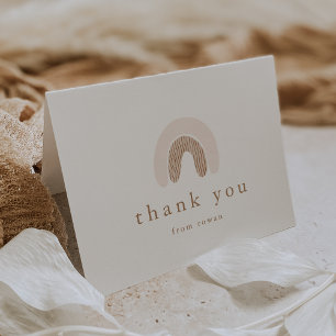 Tarjeta De Agradecimiento CHICA de verano de ROWAN Boho rosa Rainbow Baby Sh