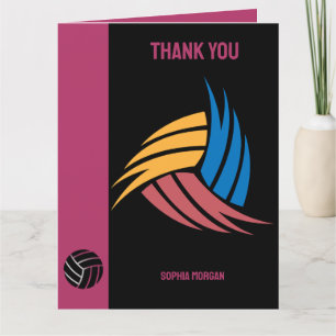 Tarjeta De Agradecimiento Chica de voleibol, regalo de jugador de voleibol, 