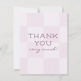 Tarjeta De Agradecimiento Chica Ducha De Bebé Moderna Rosa Cuadrada