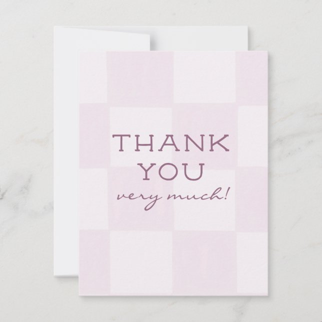 Tarjeta De Agradecimiento Chica Ducha De Bebé Moderna Rosa Cuadrada (Anverso)