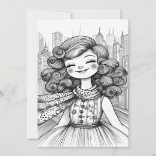 Tarjeta De Agradecimiento Chica feliz