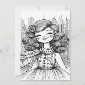 Tarjeta De Agradecimiento Chica feliz