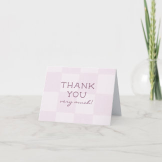 Tarjeta De Agradecimiento Chica Fiesta de Bebé Cuadrada Rosa Moderna