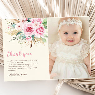 Tarjeta De Agradecimiento Chica Flor silvestre foto de Fiesta de cumpleaños 