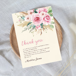 Tarjeta De Agradecimiento Chica Flor silvestre primer Fiesta de cumpleaños