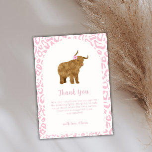 Tarjeta De Agradecimiento Chica Floral Rosa Cute Boho Holy Cow
