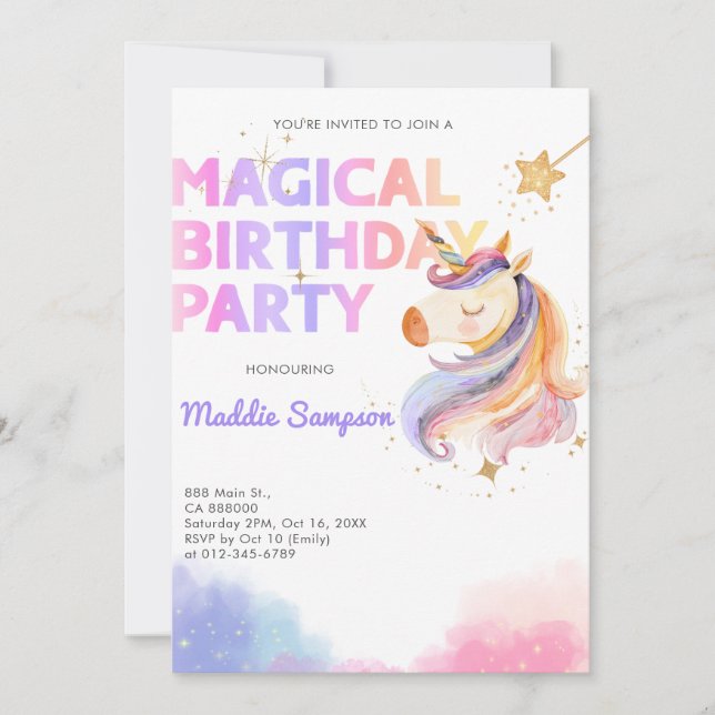 Tarjeta De Agradecimiento Chica invitado a fiesta de cumpleaños de Pastel Ra (Anverso)