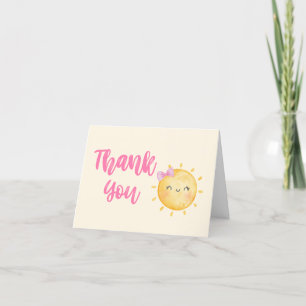 Tarjeta De Agradecimiento Chica Little Ray de Sunshine Baby Shower