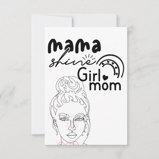 Tarjeta De Agradecimiento Chica mamá fina mamá (Anverso)
