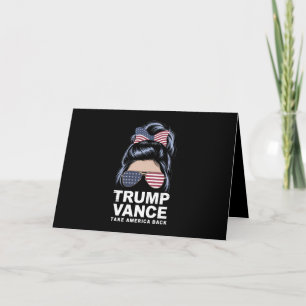 Tarjeta De Agradecimiento Chica Pelo Revuelto Trump Vance Devuelven América