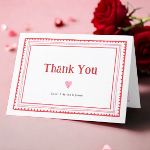 Tarjeta De Agradecimiento Chica Rosa Baby Shower plegado