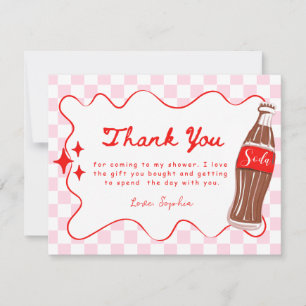 Tarjeta De Agradecimiento Chica Rosa Roja Está Lista para la Fiesta de Bebé 