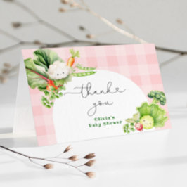 Tarjeta De Agradecimiento Chica rosado crecido localmente ducha bebé gracias