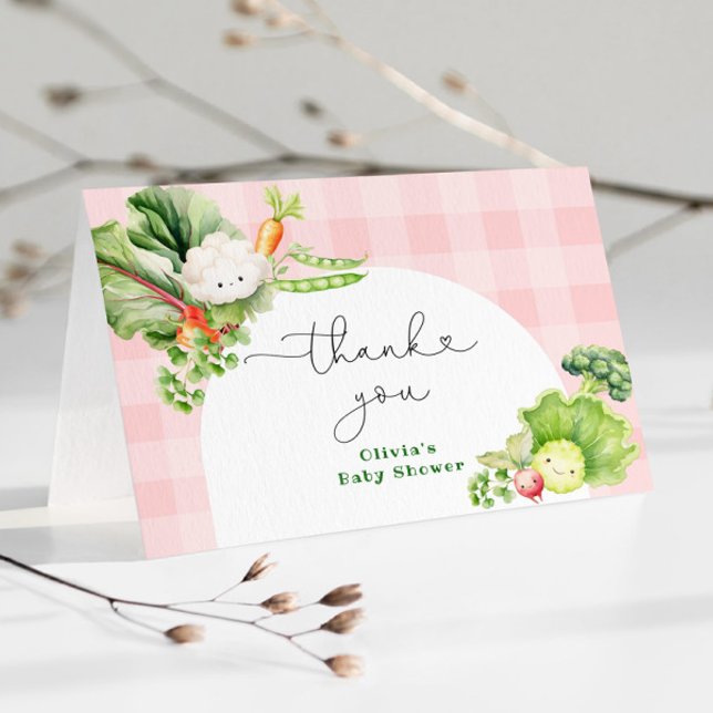 Tarjeta De Agradecimiento Chica rosado crecido localmente ducha bebé gracias (Subido por el creador)