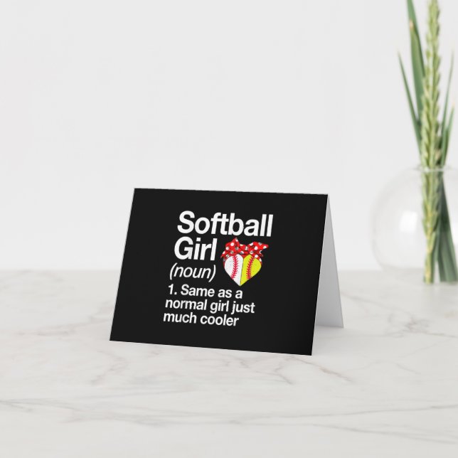 Tarjeta De Agradecimiento Chica Softbol Definición Sassy Deportes (Anverso)