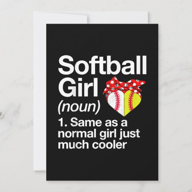 Tarjeta De Agradecimiento Chica Softbol Definición Sassy Deportes (Anverso)