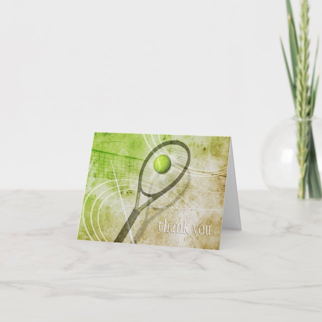 Tarjeta De Agradecimiento Chica tenis personalizado gracias (Anverso)