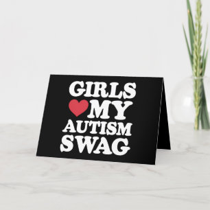 Tarjeta De Agradecimiento Chicas Aman Mi Swagger de Autismo Divertido Concie