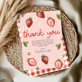 Tarjeta De Agradecimiento Chicas Berry First Kids 1er cumpleaños